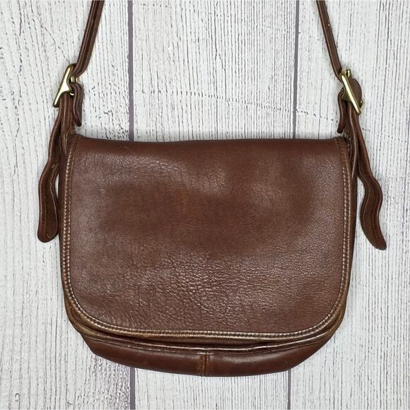 VTG 90s Coach Purse, Patricia's Legacy 9951, Brown Leather Crossbody, USA Made - Picture 1 of 11